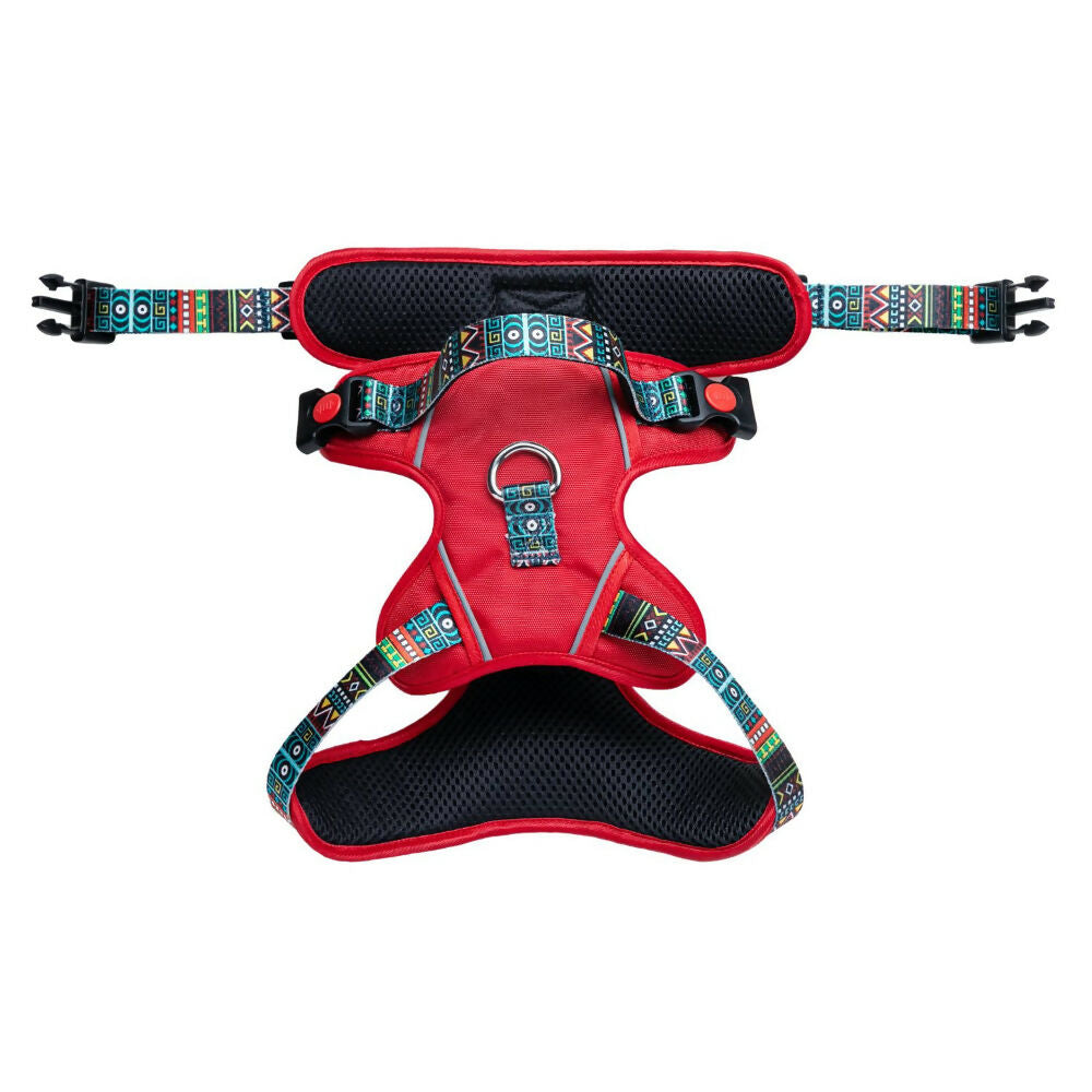 Waggety Adjustable Full Body Dog Harness - Comfortable Fit, Durable Polyester, Red - Dista