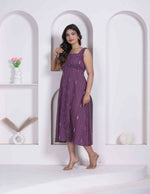 Thumbnail for Miravan Womens Abstract Printed Wine ALine Maxi Dress - Dista
