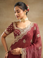 Thumbnail for kasee Floral Embroidered Pure Silk Saree - Distacart