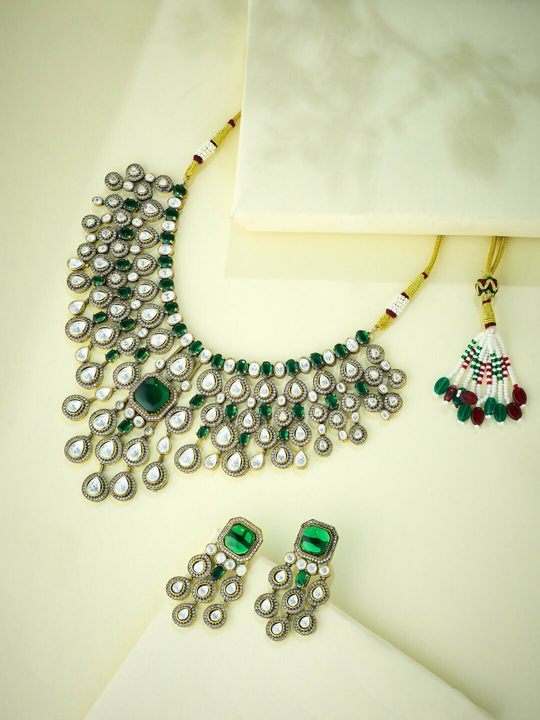 Nuyug Ethereal Kundan Necklace Set - Distacart