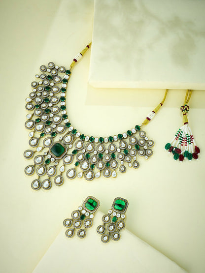Nuyug Ethereal Kundan Necklace Set - Distacart