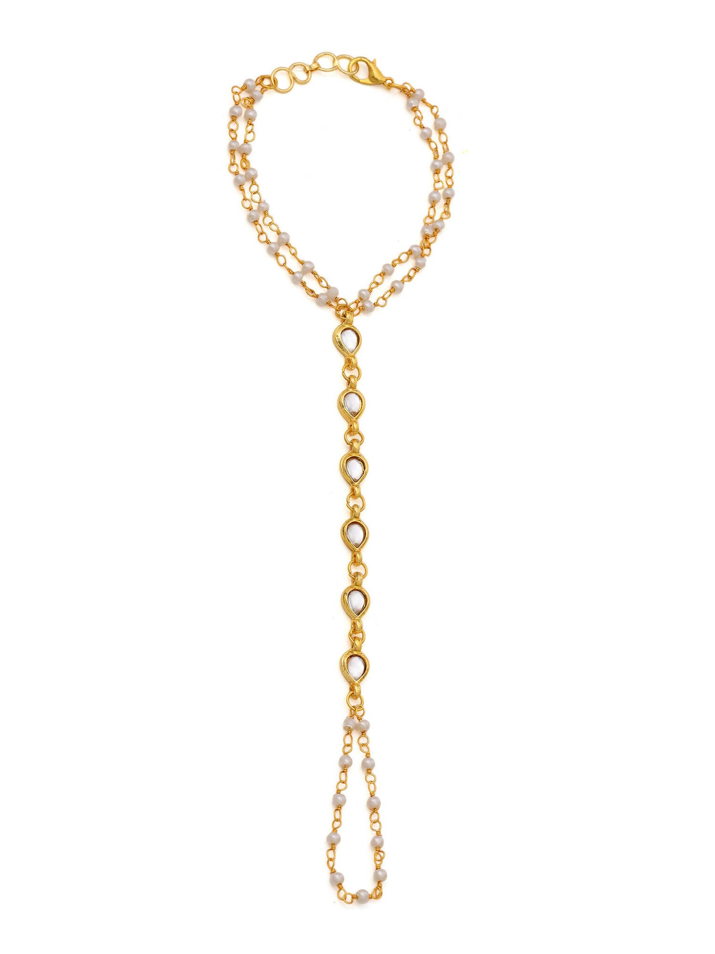 Ruby Raang Gold Kundan Haath Phool - Distacart
