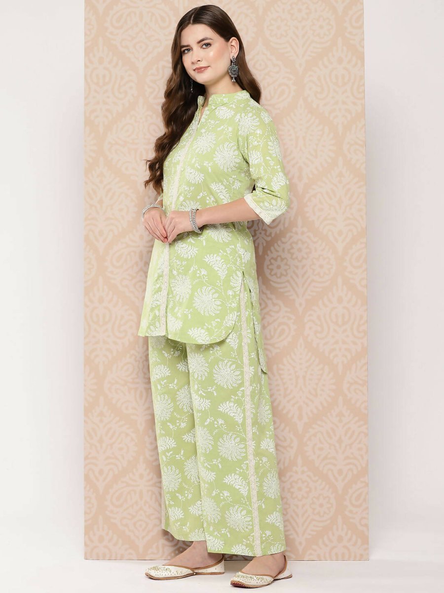 Ahalyaa Women's Traditional Wear Co-ods - Pista Green - Distacart