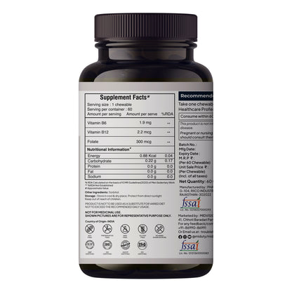 Miduty Vitamin B12 - Methyl Folate Chewables - Distacart