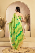 Thumbnail for Vastranavya Mint Green Digital Printed Linen Ready To Wear Pocket Saree with Unstitched Blouse - Distacart
