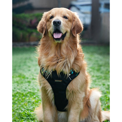Waggety Adjustable Full Body Dog Harness - Comfortable Fit, Lightweight Polyester, Black - Dista