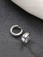 Thumbnail for NVR Men's Silver-Plated Stainless Steel Hoop Earrings - Distacart