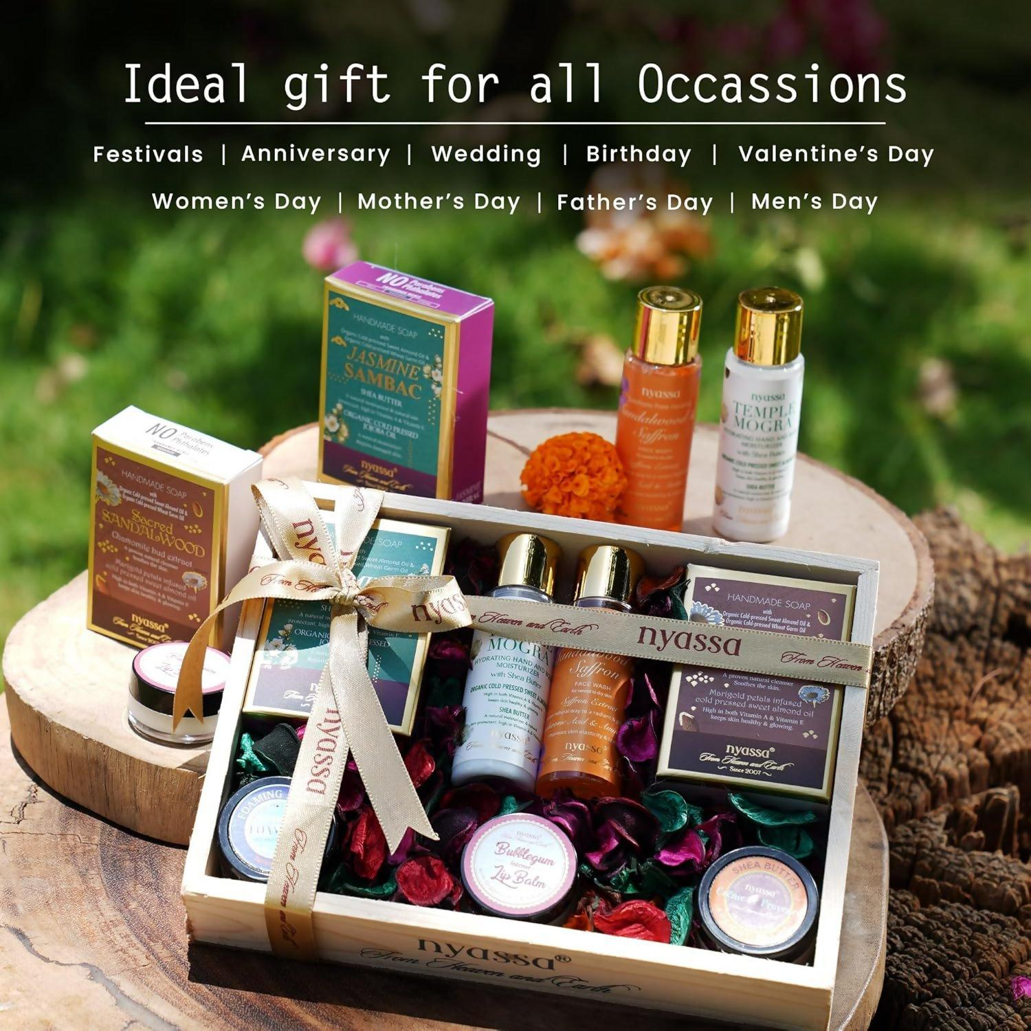 Nyassa Premium Bath and Body Treats Wooden Gift Set Kit - Distacart