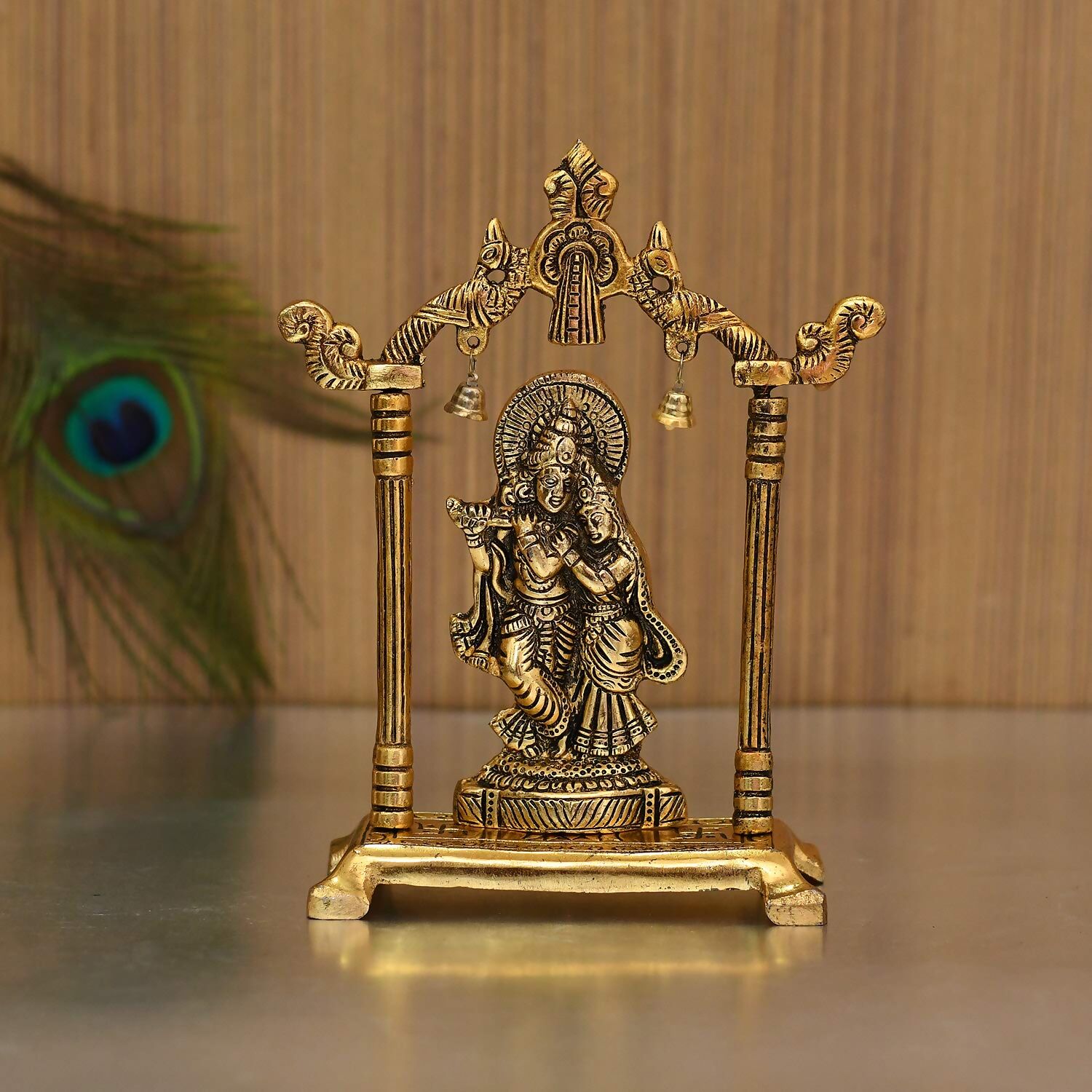 Collectible India Metal Gold Plated Radha Krishna Idol - Distacart
