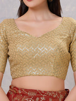Thumbnail for Joban Fashion Women Silk Gold Stitched Blouse - Distacart