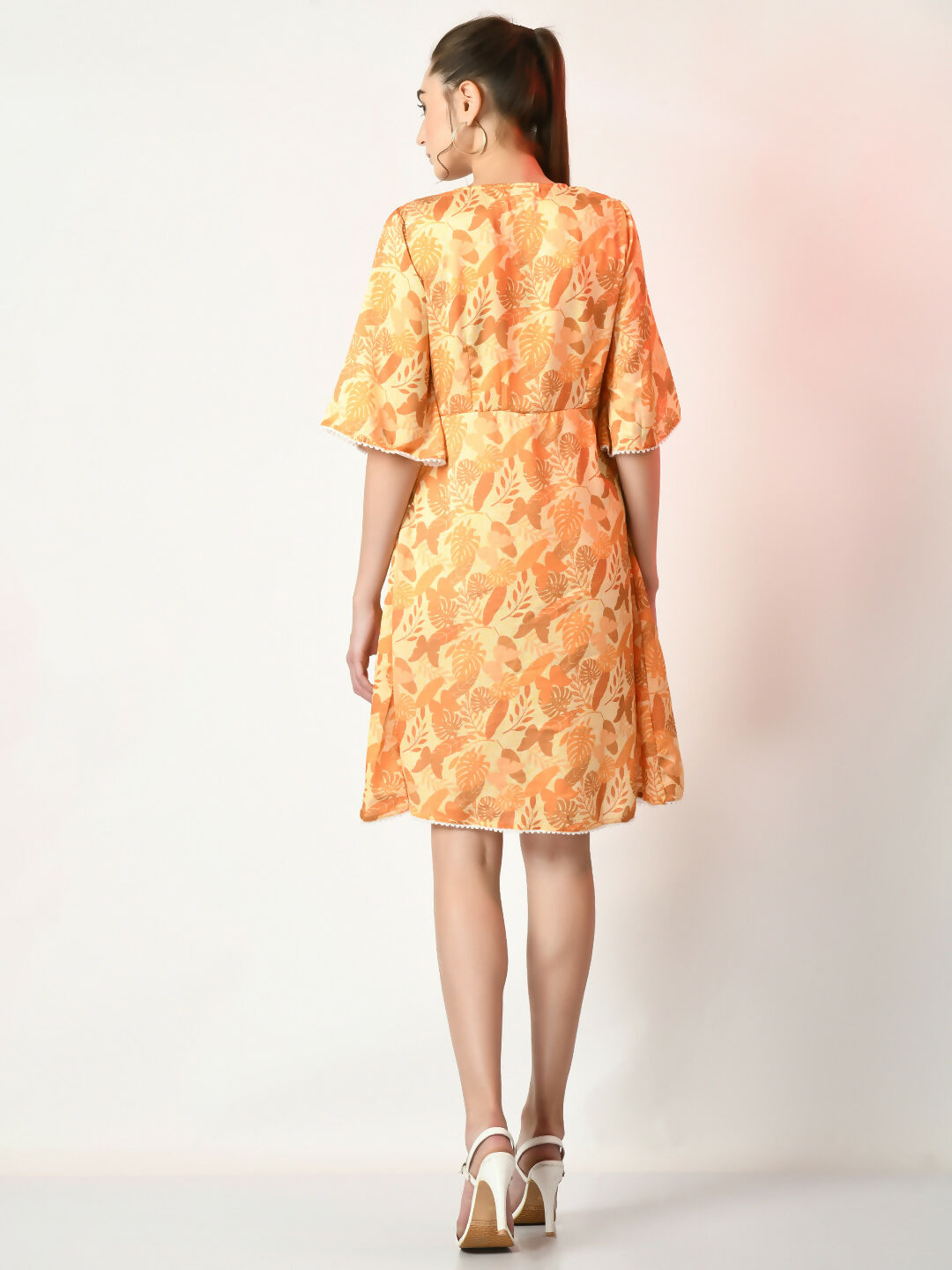 Myshka Women's Yellow Printed Dress - Distacart