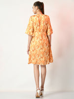 Thumbnail for Myshka Women's Yellow Printed Dress - Distacart
