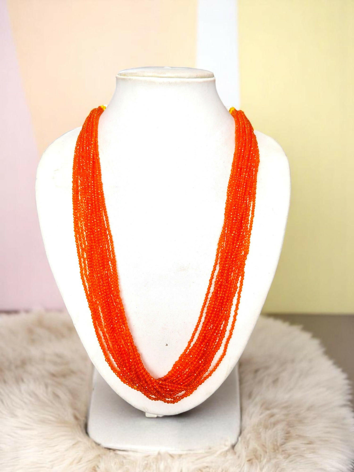 Inhanns Crystal Beads Luxe Edition – Multi-Layered Necklace - Orange - Distacart