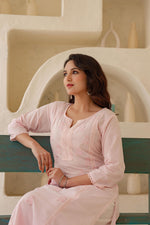 Thumbnail for Juniper Blush Whisper Embroidered Kurta - Distacart