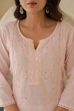 Thumbnail for Juniper Blush Whisper Embroidered Kurta - Distacart