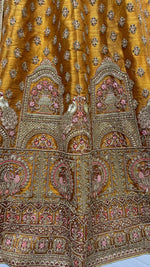 Thumbnail for Jyoti Fashion Women's Golden Bridal Net Fancy Dori & Sequins Multi Thread Embroidered with Diamond Work Wedding Lehenga Choli - Distacart