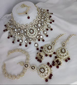 Thumbnail for Jewel City Elegant Polki Kundan Bridal Set with Necklace, Earring & Mathapati-Handcrafted Indian Wedding Jewelry with Pearl Accents