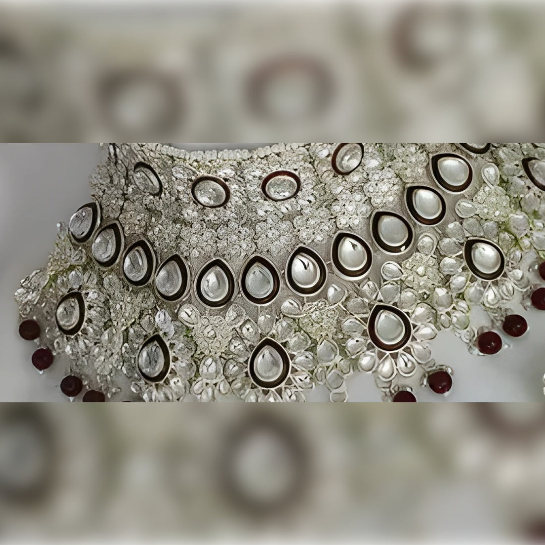 Jewel City Luxurious Maroon Kundan Bridal Set - Complete Semi Wedding Jewelry Collection with Pearl Embellishments