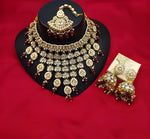 Thumbnail for Jewel City Kundan Choker Necklace Set with Maang Tikka & Jhumka Earrings - Traditional Indian Bridal Jewelry Collection Gold-Plated