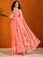 Thumbnail for NOZ2TOZ Women's Chiffon Pink Printed Designer Saree With Blouse Piece - Distacart