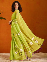 Thumbnail for NOZ2TOZ Women's Chiffon Light Green Printed Designer Saree With Blouse Piece - Distacart
