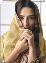 Thumbnail for Vegaa Fashion Beige Crepe Silk Digital With Aari Work Palazzo Suit