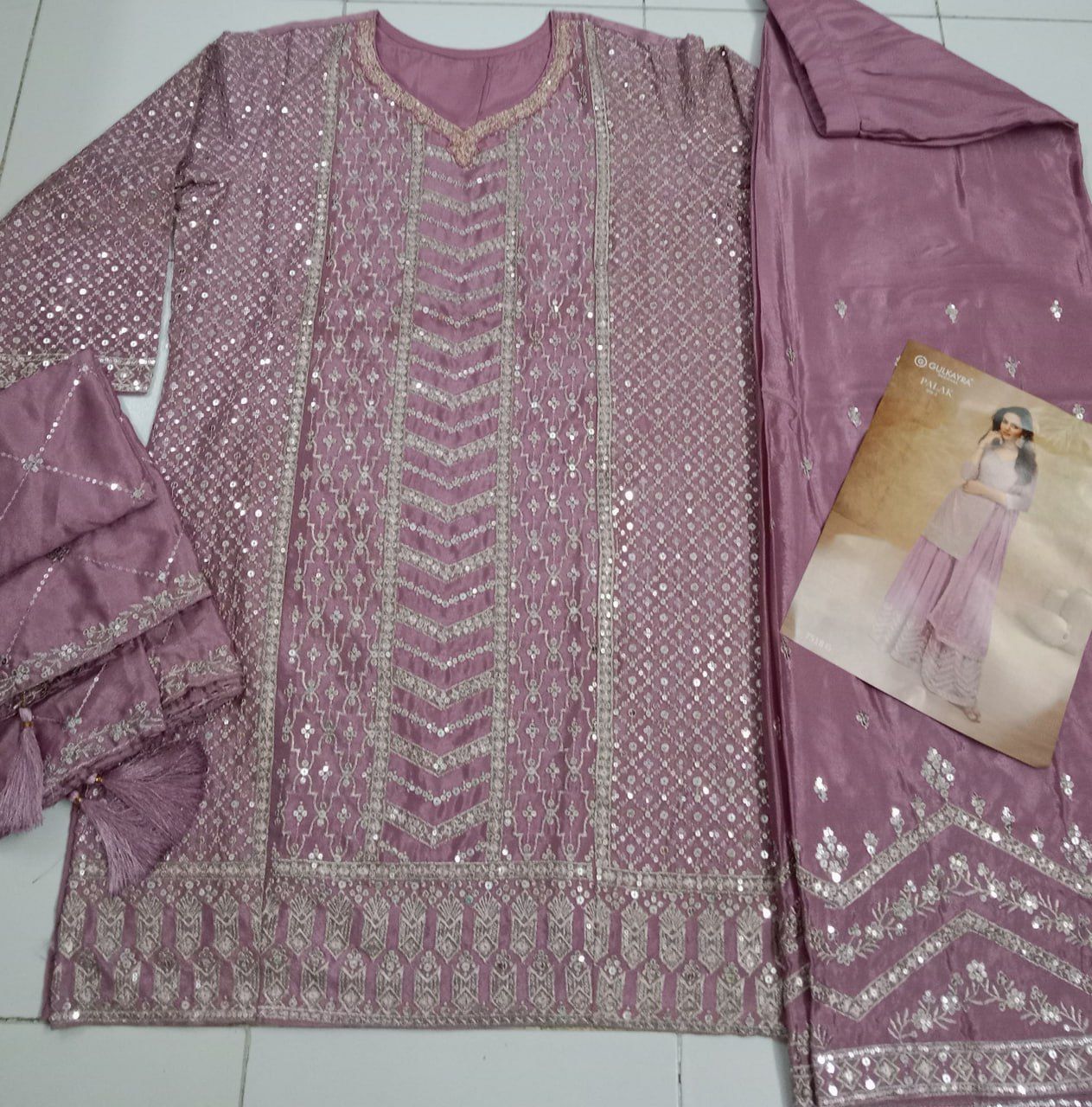 Aarshi Fashions Lavender Palazzo Wedding Suit