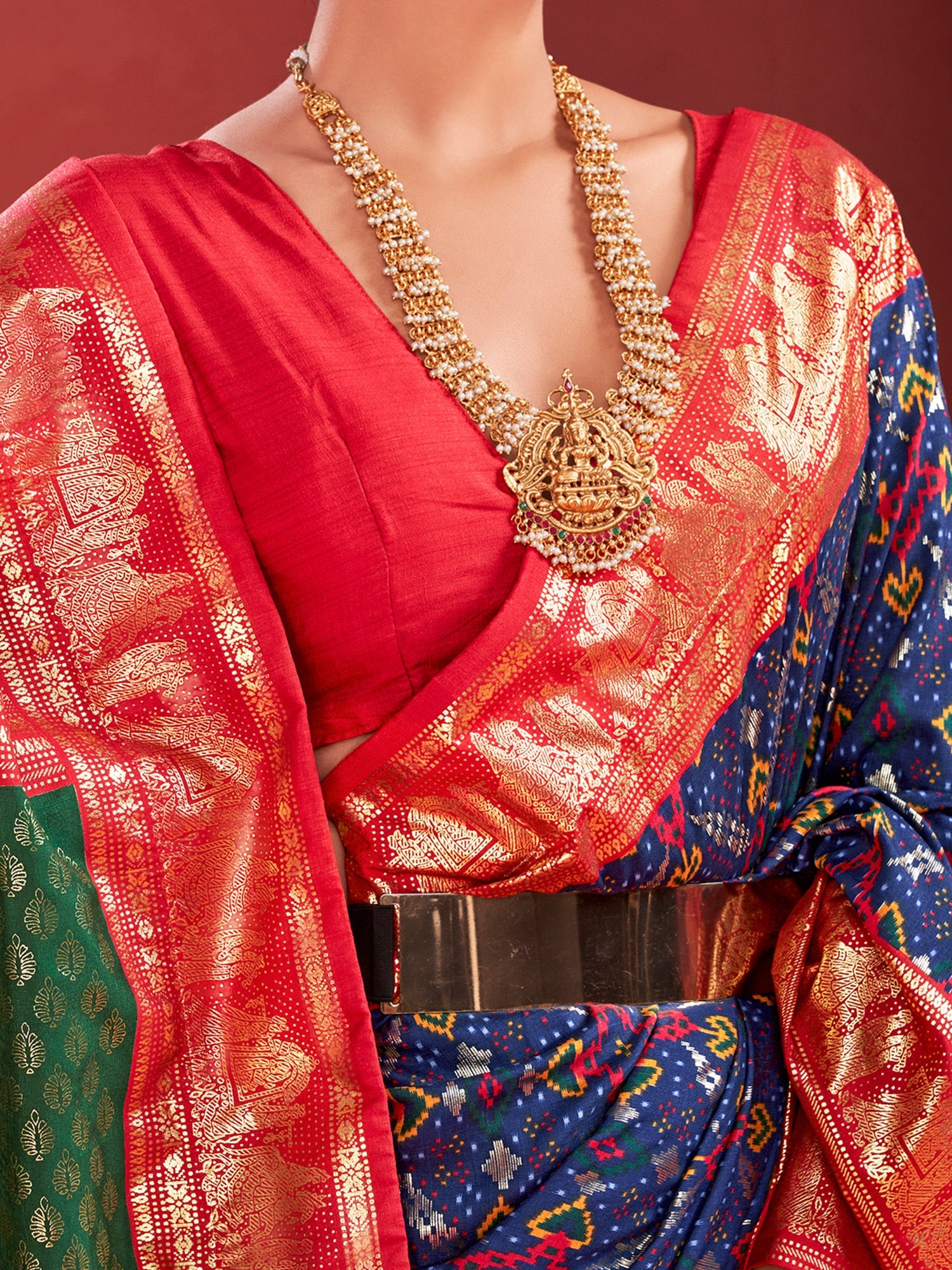 NOZ2TOZ Women's Tussar Silk Navy Blue Printed Designer Saree With Blouse Piece - Distacart