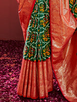 Thumbnail for NOZ2TOZ Women's Tussar Silk Green Printed Designer Saree With Blouse Piece - Distacart