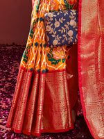 Thumbnail for NOZ2TOZ Women's Tussar Silk Mustard Printed Designer Saree With Blouse Piece - Distacart