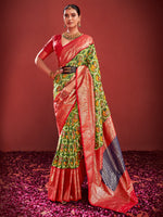 Thumbnail for NOZ2TOZ Women's Tussar Silk Olive Printed Designer Saree With Blouse Piece - Distacart