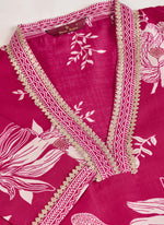 Thumbnail for Prazu Fashion Pink Printed Cotton Blend Kurta Pant Set - Distacart