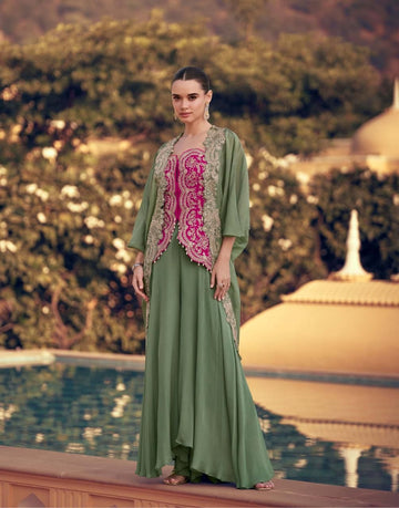 Aarshi Fashions Pink Chinon Wedding Gowns - Distacart