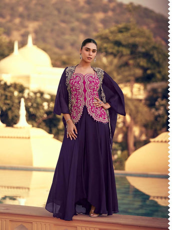 Aarshi Fashions Pink Chinon Wedding Gowns - Distacart