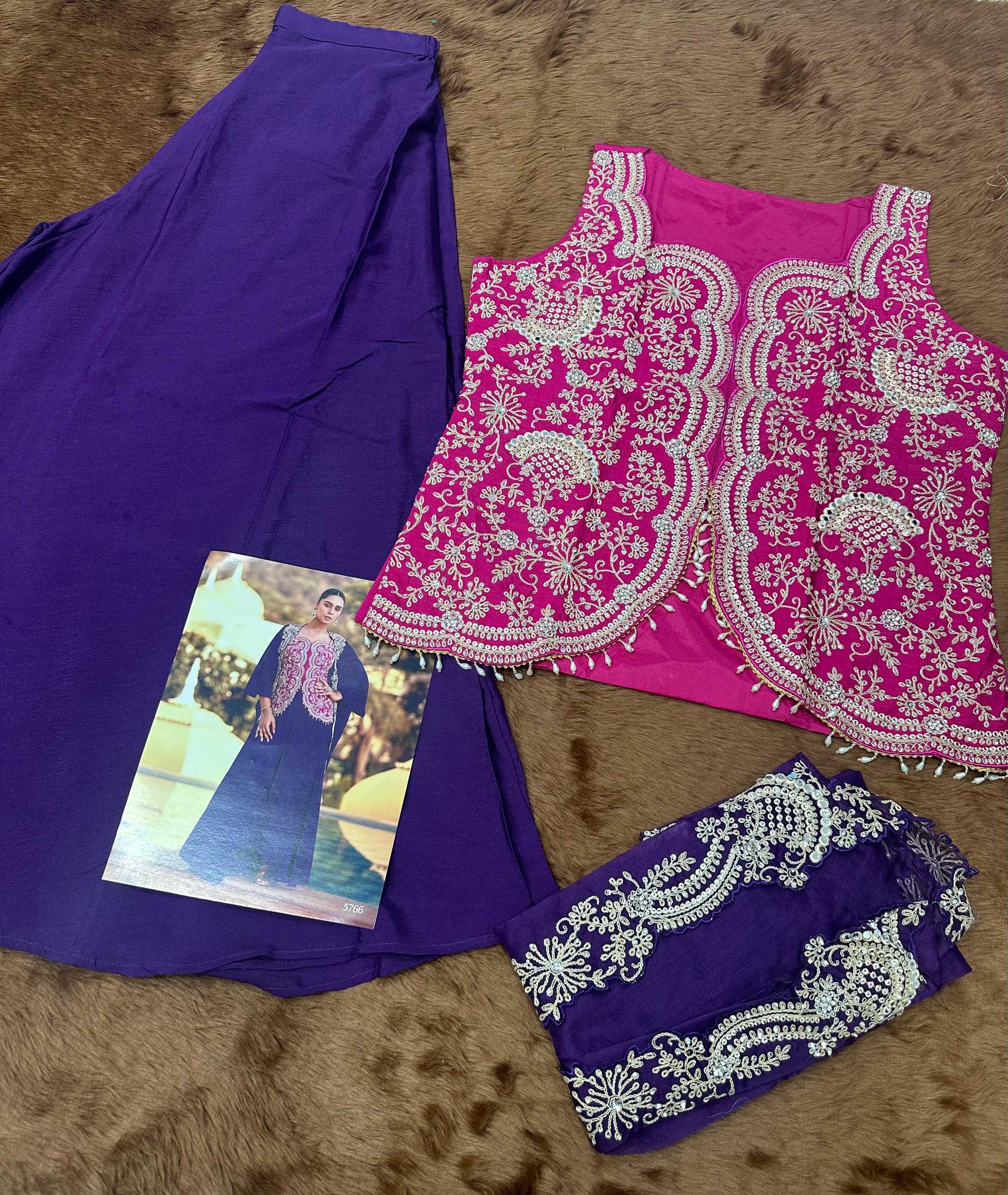 Aarshi Fashions Pink Chinon Wedding Gowns