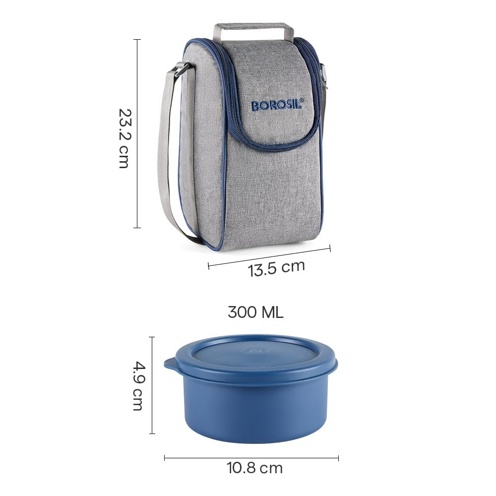 Borosil Carrymore Microwavable Stainless Steel Lunchbox with Bag - Dista