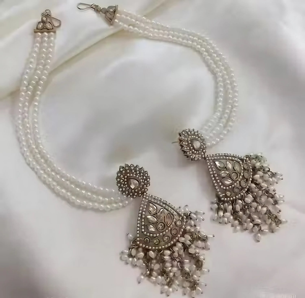 Jewel City Latest Traditional Wedding Earring With Hair Chain For Women