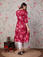 Thumbnail for Ode by House of Pataudi Floral Printed Pure Cotton Straight Kurta - Distacart