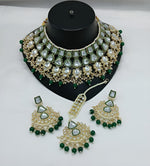 Thumbnail for Jewel City Kundan Choker Set with Pearl Tassels - Premium Glass Cut Stone Wedding Collection