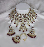 Thumbnail for Jewel City Crystal Glass Kundan Choker Set with Maang Tikka - Royal Wedding Collection (Premium Pearl Drops)