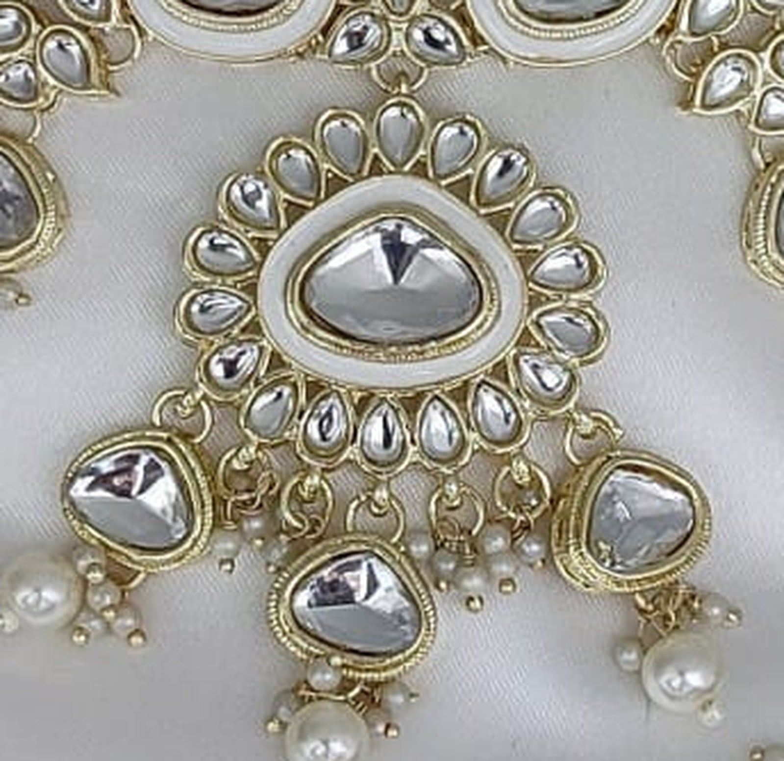 Jewel City Crystal Glass Kundan Choker Set with Maang Tikka - Royal Wedding Collection (Premium Pearl Drops)