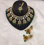 Thumbnail for Jewel City Kundan Pearl Necklace Set with Maang Tikka - Designer Meenakari Wedding Jewelry Collection