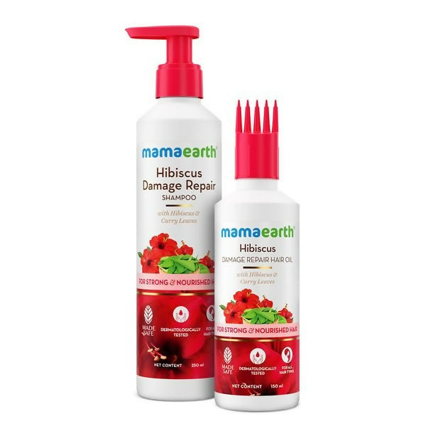 Mamaearth Hibiscus Damage Repair Cleanse & Nourish Hair Combo - Distacart