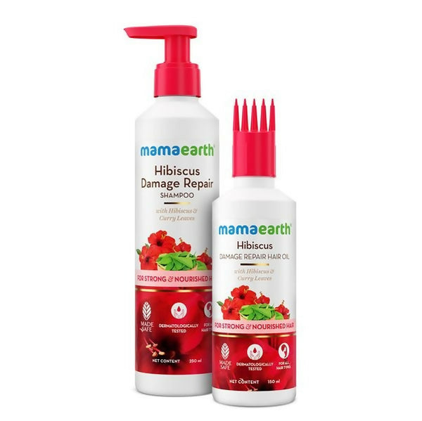 Mamaearth Hibiscus Damage Repair Cleanse & Nourish Hair Combo - Distacart