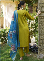 Thumbnail for Vegaa Fashion Dark Yellow Viscose Rayon Embroidered Salwar Suit