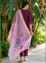 Thumbnail for Vegaa Fashion Wine Viscose Rayon Embroidered Salwar Suit
