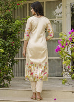 Thumbnail for Vegaa Fashion Cream Viscose Silk Beads Work Desginer Suit