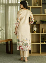 Thumbnail for Vegaa Fashion Cream Viscose Silk Beads Work Desginer Suit