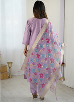 Thumbnail for Vegaa Fashion Lavender Viscose Silk Beads Work Desginer Suit