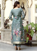Thumbnail for Vegaa Fashion Light Grey Viscose Silk Beads Work Desginer Suit